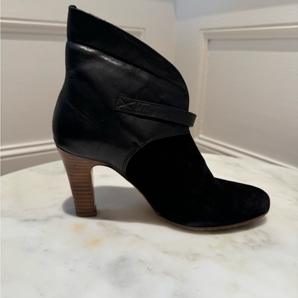 Sezane black leather & suede booties Size 38 - Picture 4 of 9
